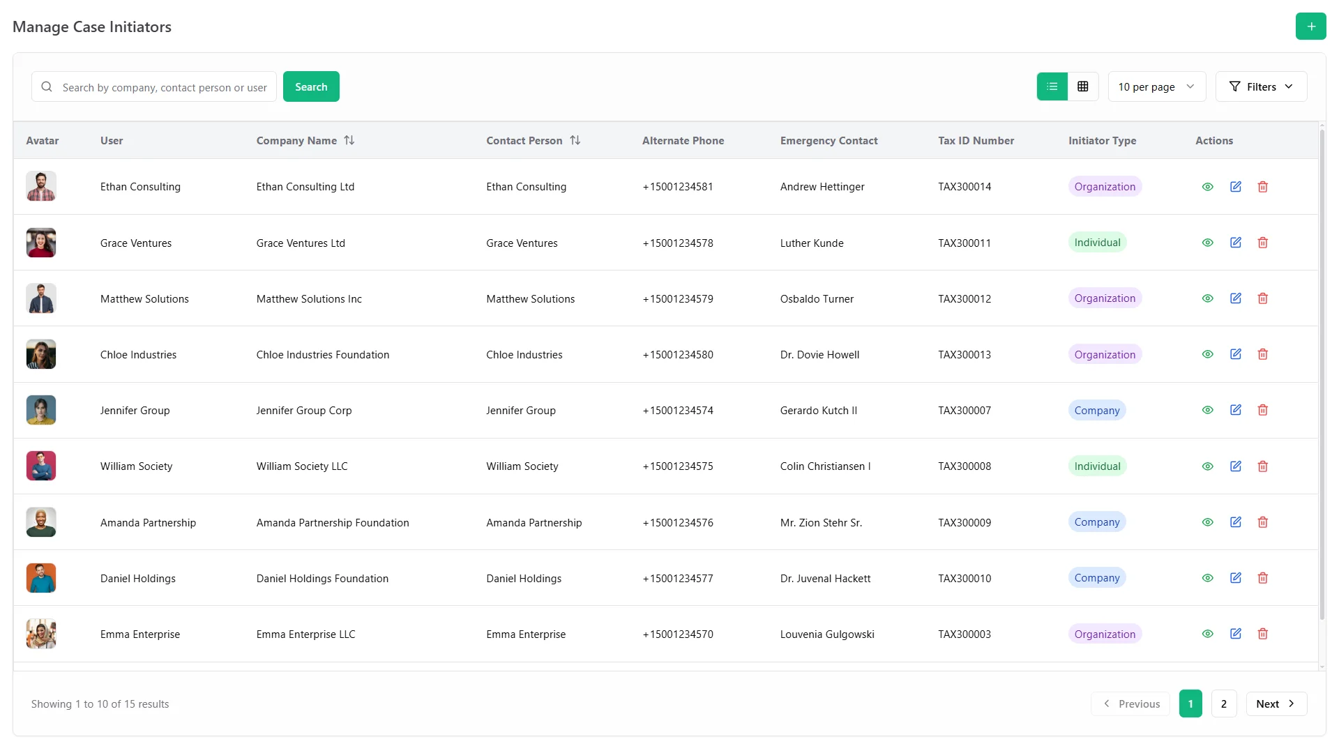 Client & Petitioner Directory