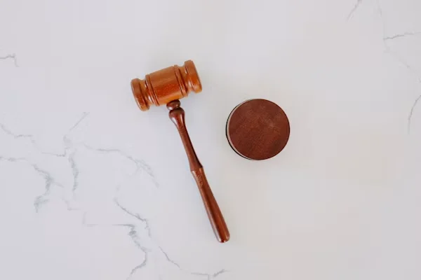Wooden judge gavel representing litigation, court hearings, and judicial proceedings