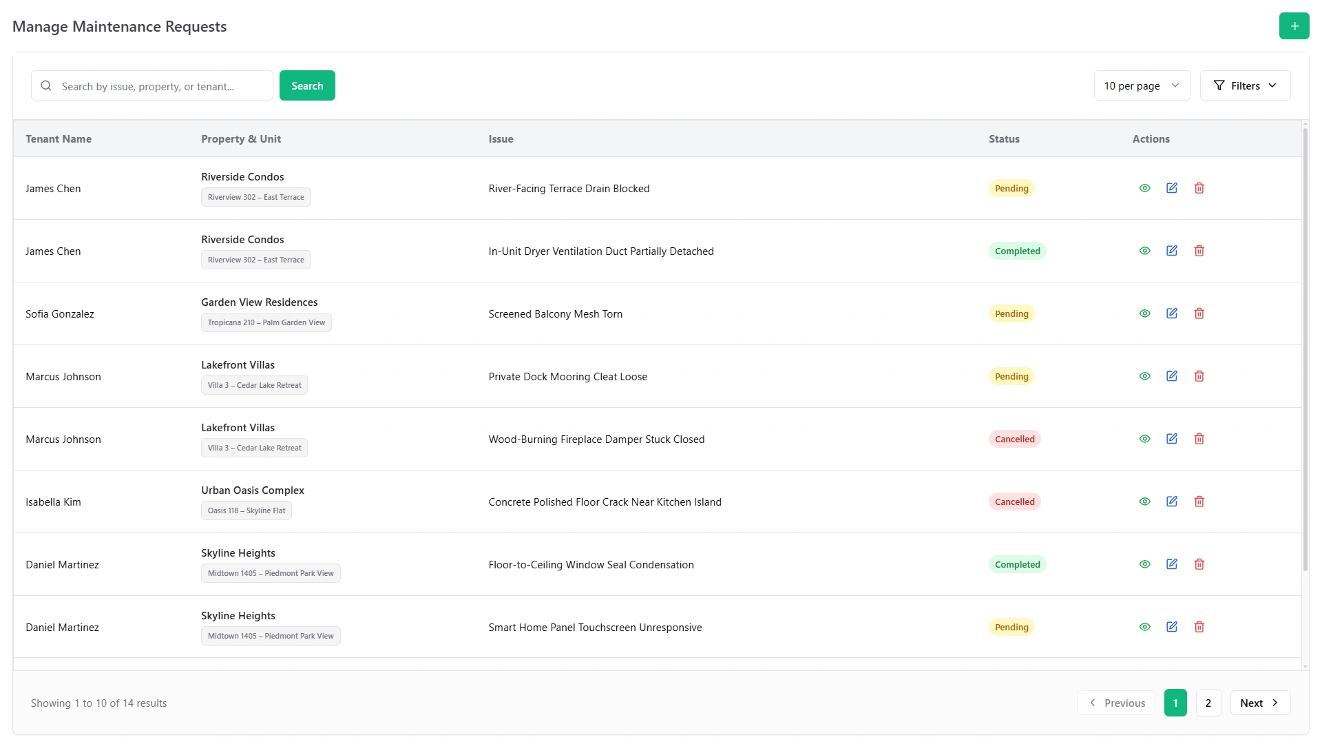 Maintenance Request Tracking