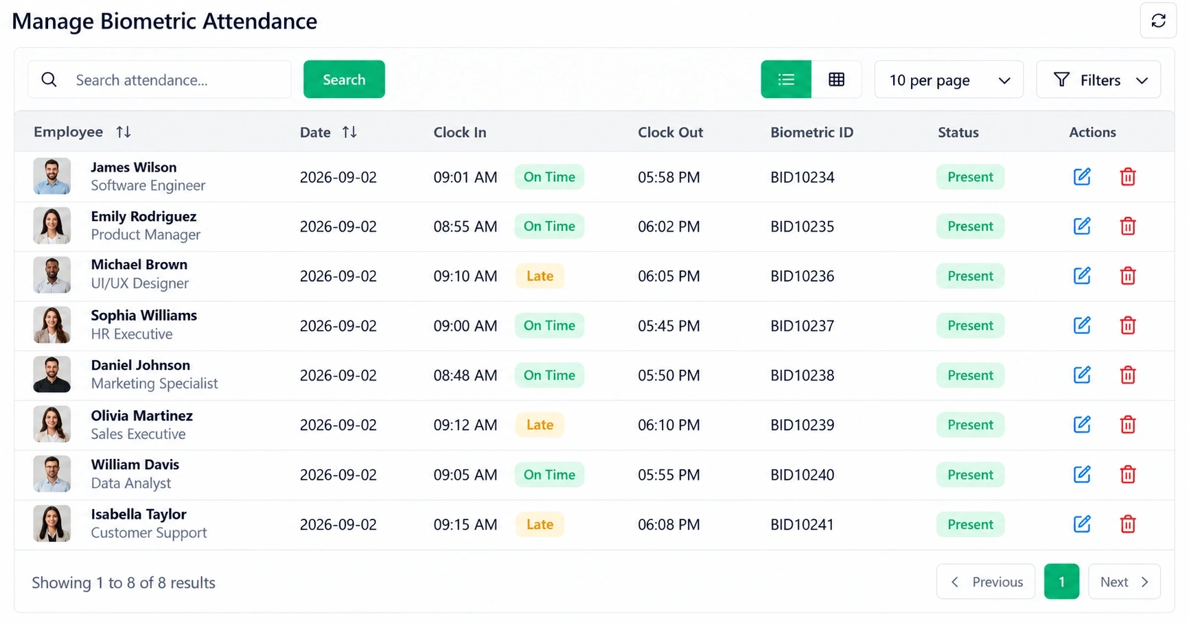 Attendance & Biometric Sync