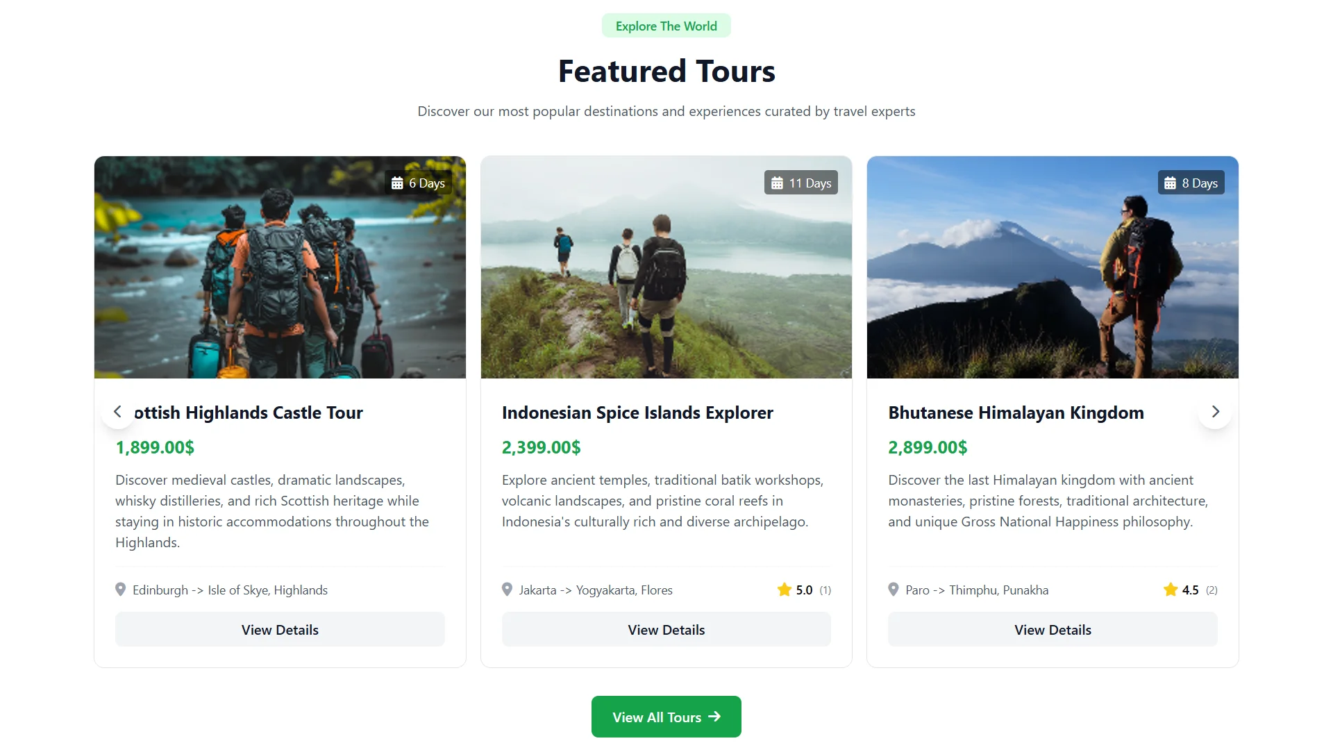 Trip Itinerary & Schedule View