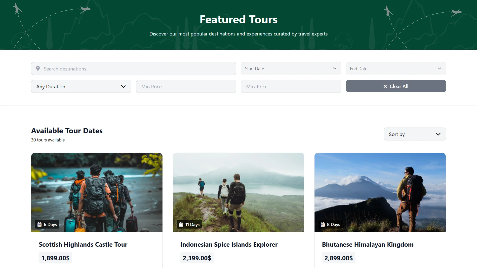 Traveler Dashboard & Booking History