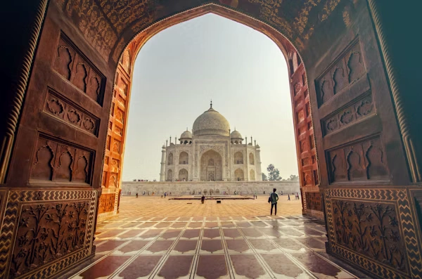Historic sacred temple archway and pilgrimage heritage site