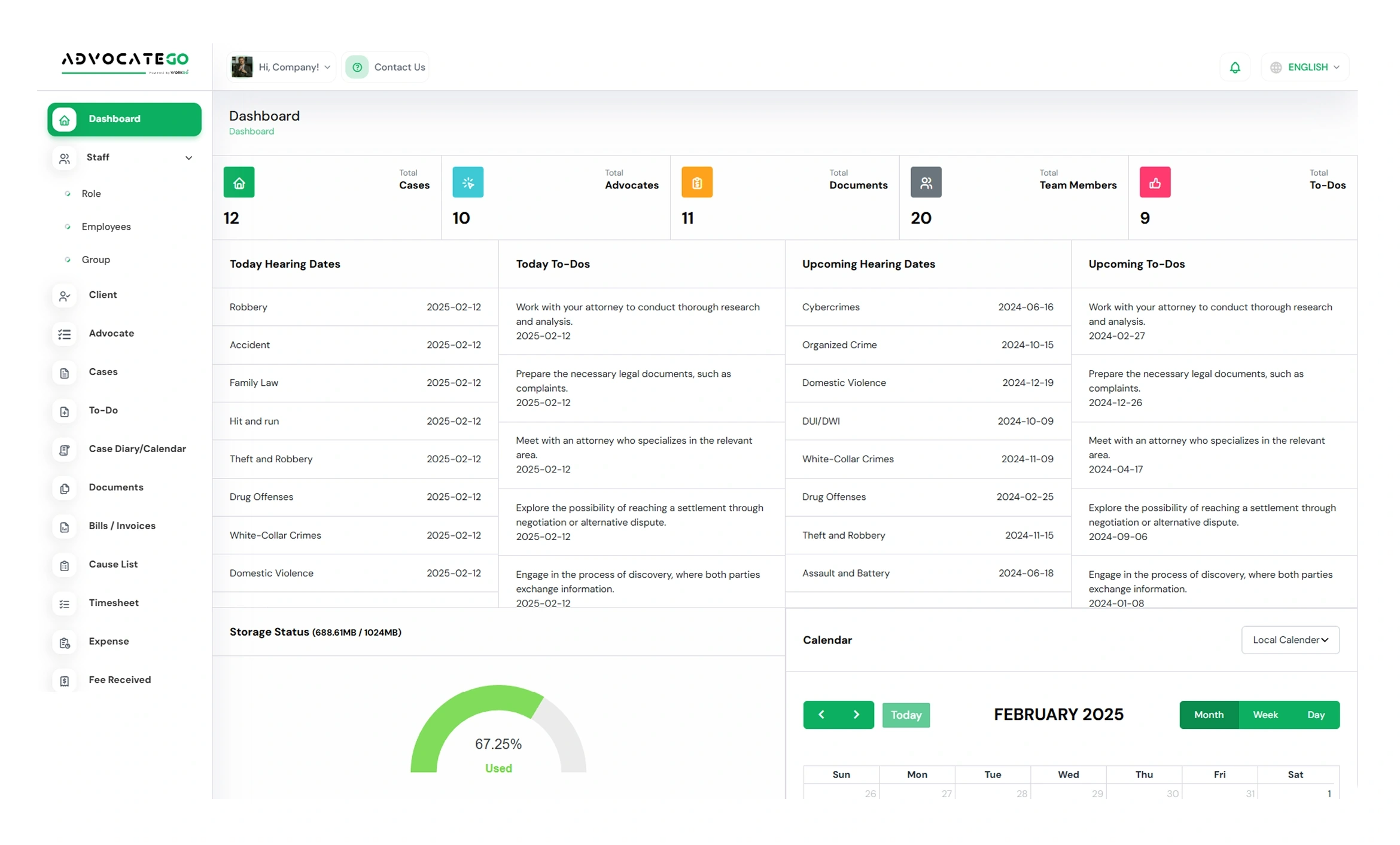 AdvocateGo SaaS – Legal Practice Management