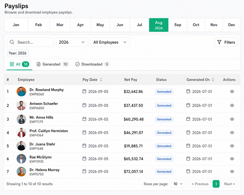 payroll management dashboard