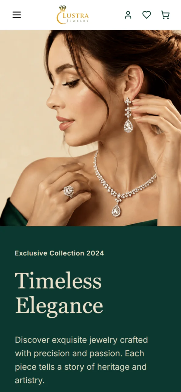 Lustra jewelry store theme on a phone