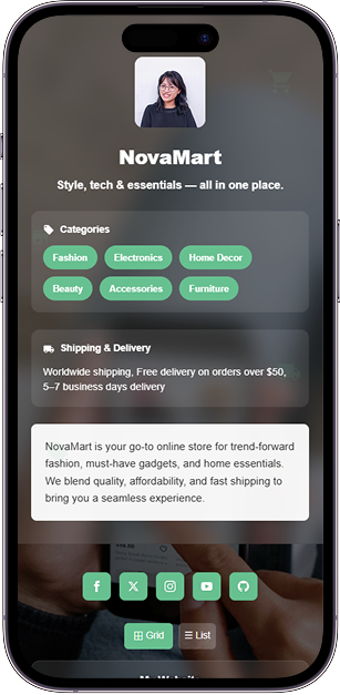 ecommerce bio link