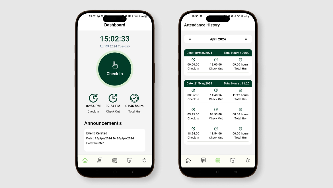 Attendance – Dash Mobile App