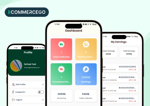 eCommerceGo SaaS Delivery Boy App