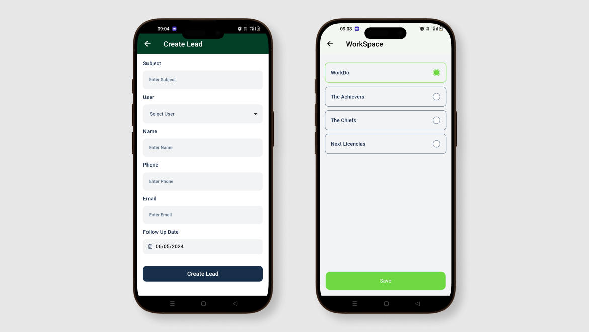 Lead Management – Dash Mobile App