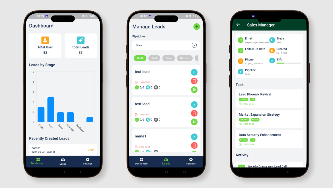 Lead Management – Dash Mobile App