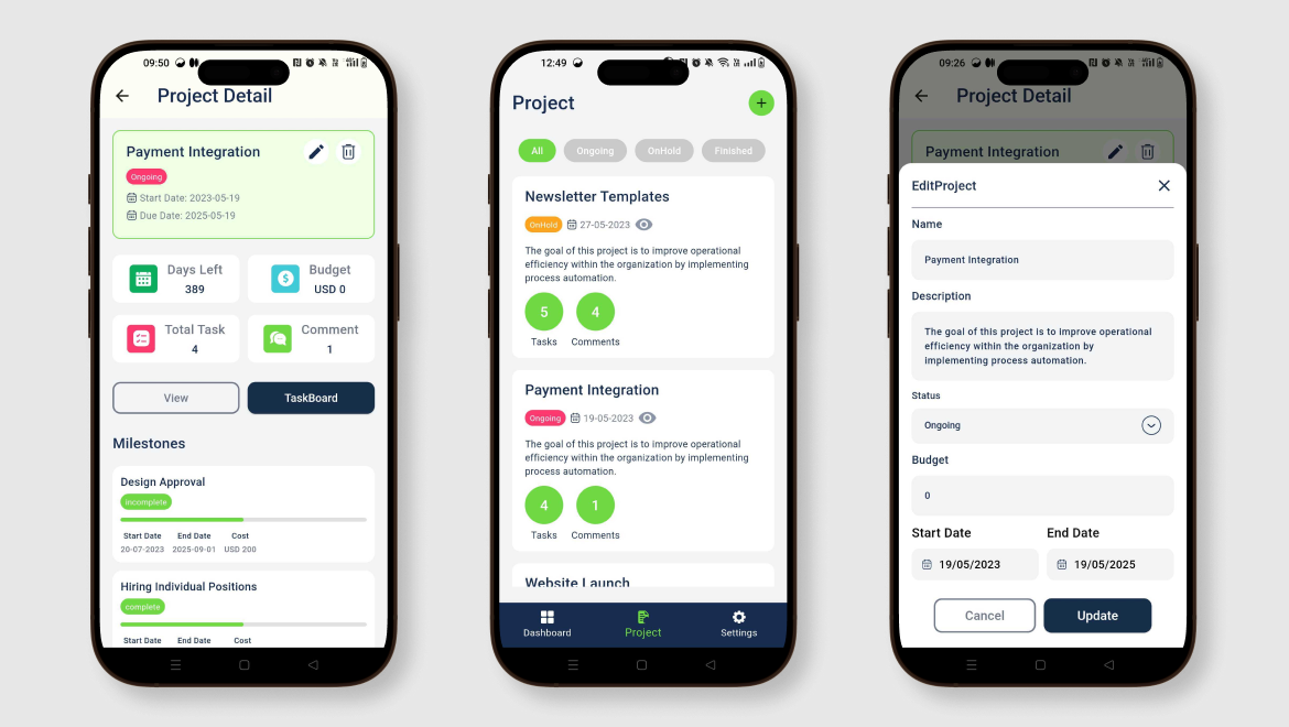Project Management – Dash Mobile App