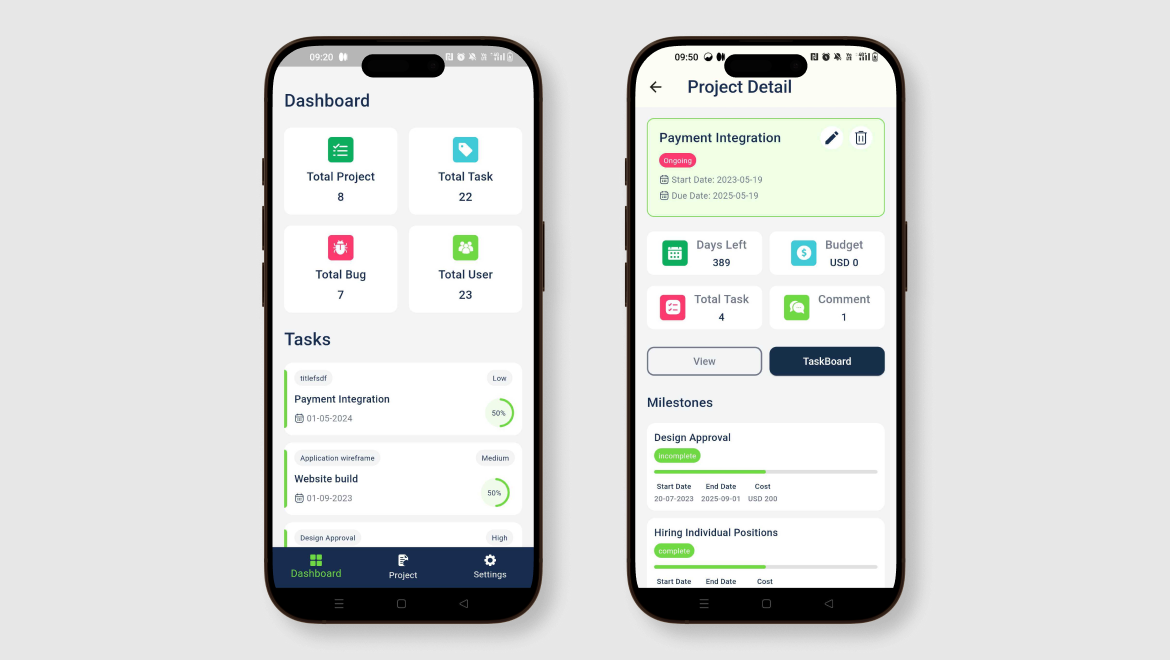 Project Management – Dash Mobile App