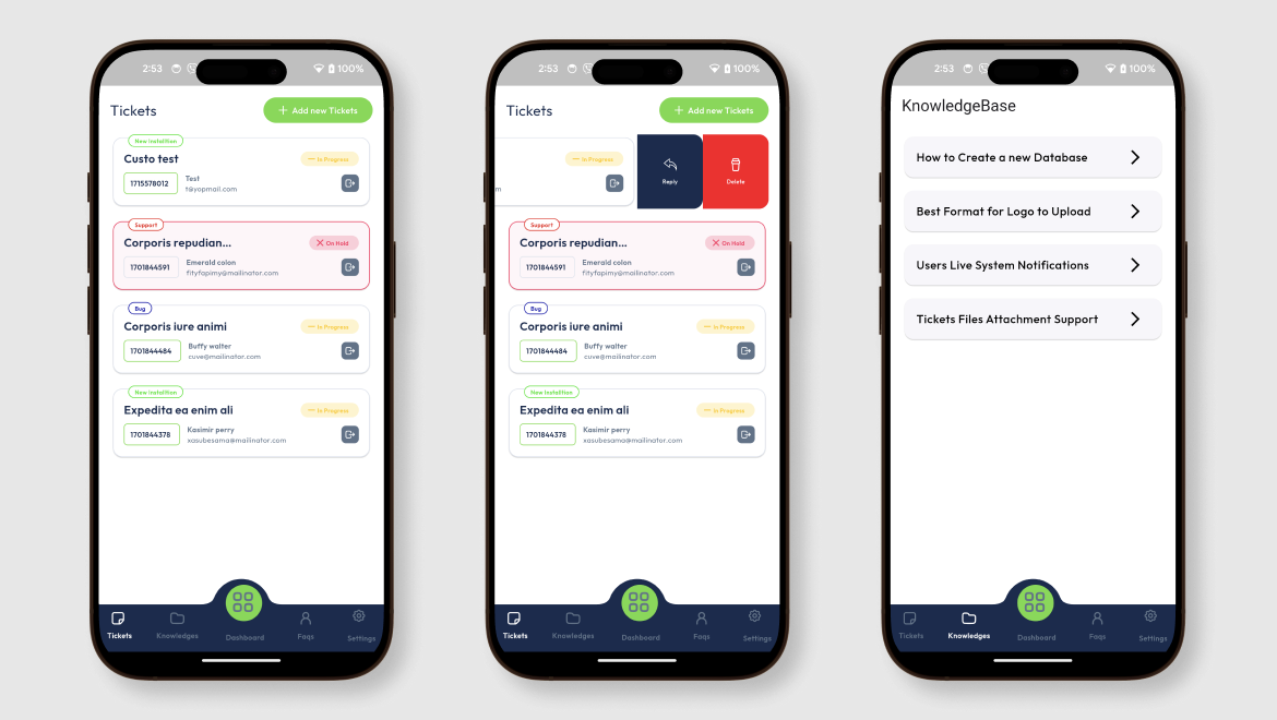 Support Ticket – Dash Mobile App