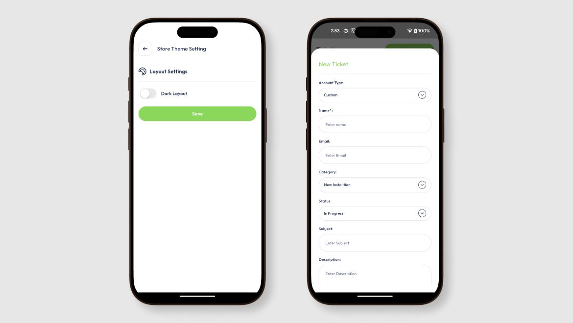 Support Ticket – Dash Mobile App