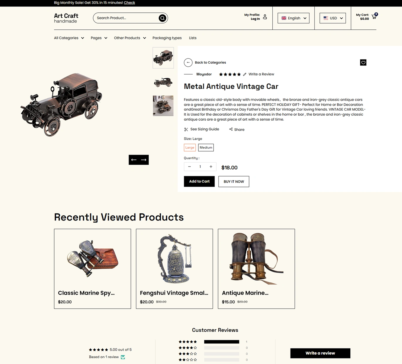 Artcraft Handmade Shopify Theme - WorkDo
