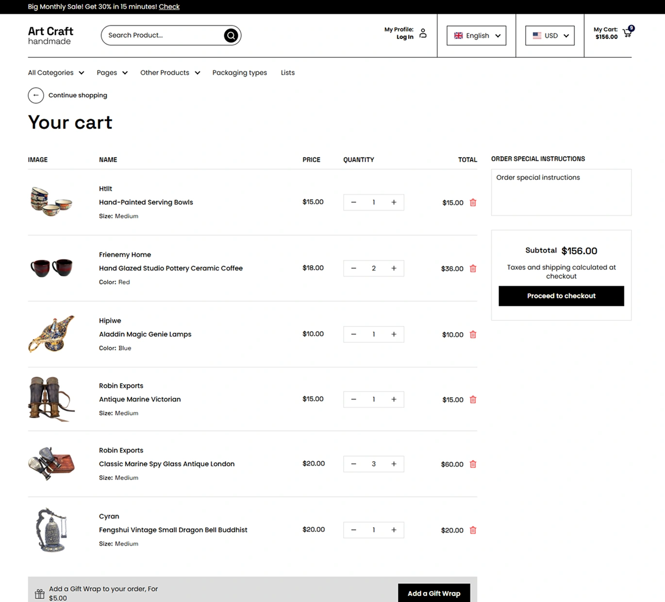 Artcraft Handmade Shopify Theme - WorkDo