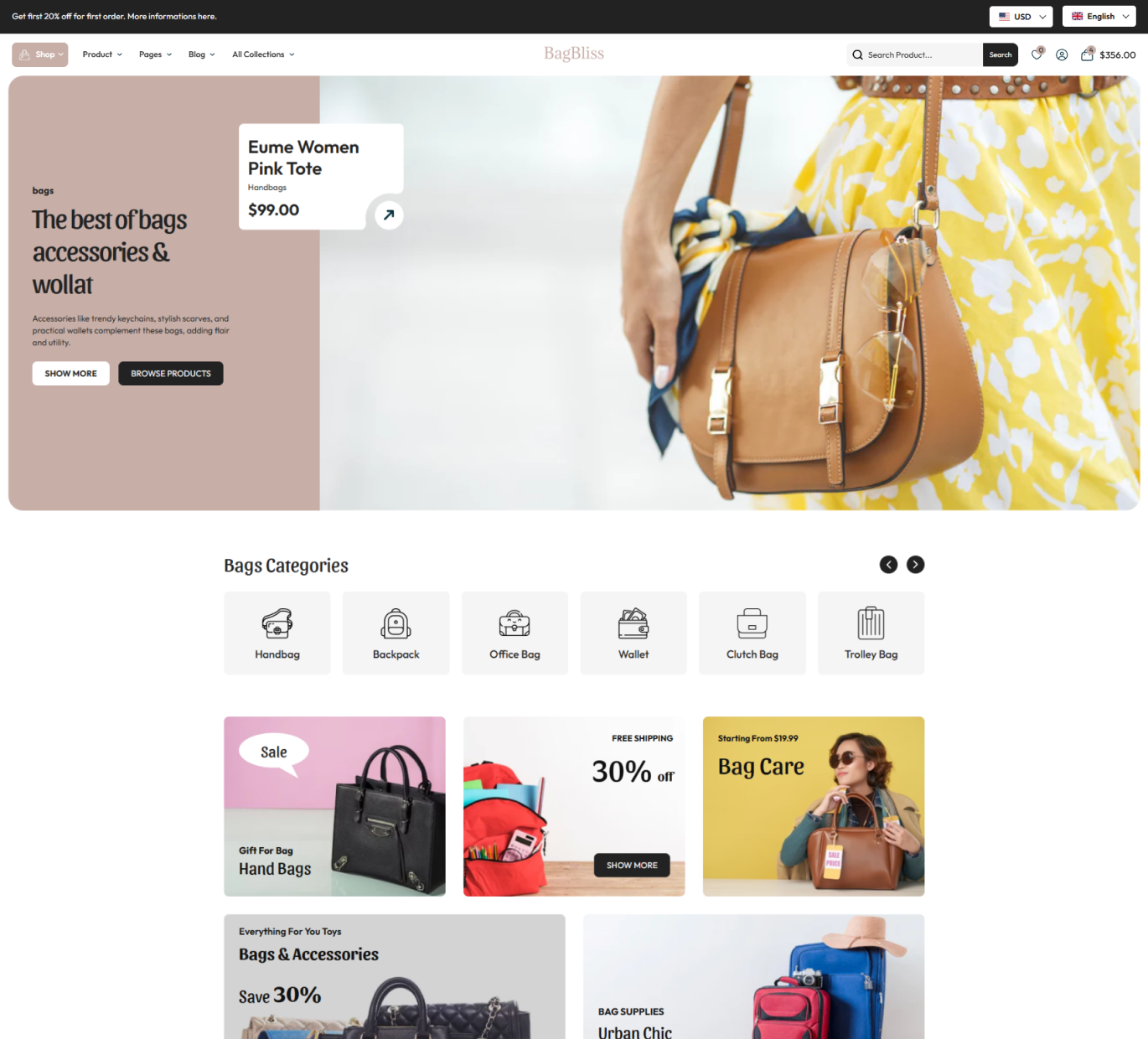 Bagbliss Shopify Theme - WorkDo