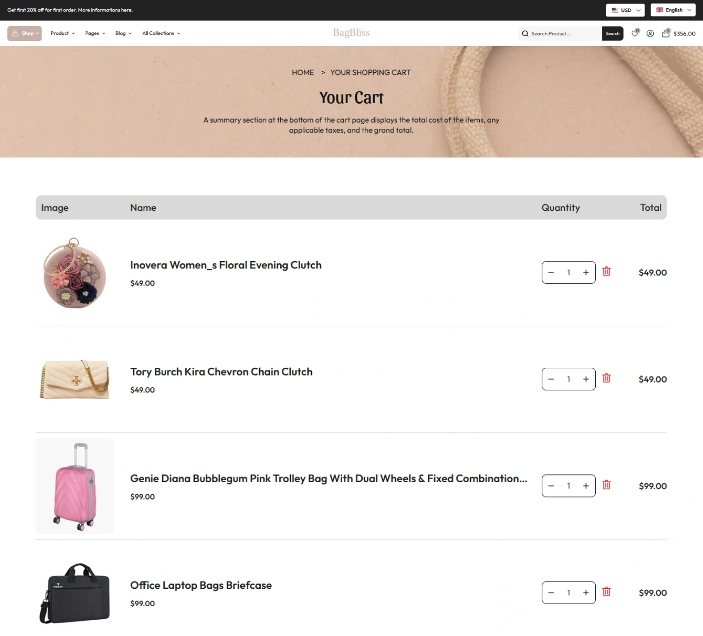 Bagbliss Shopify Theme - WorkDo