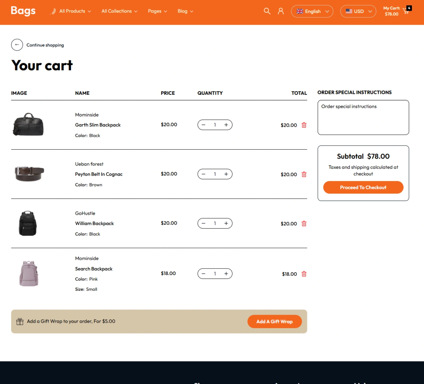 Bags Shopify Theme - WorkDo