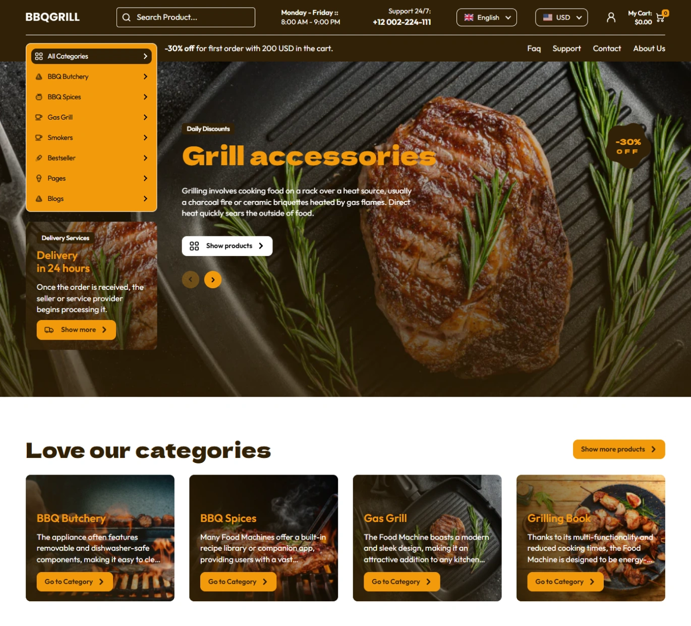 BBQ Grill Shopify Theme - WorkDo