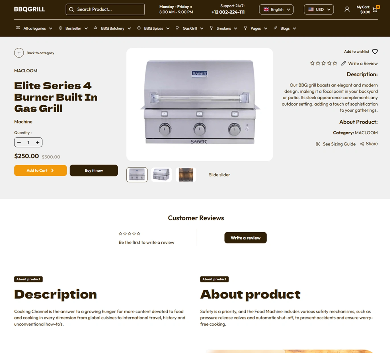 BBQ Grill Shopify Theme - WorkDo
