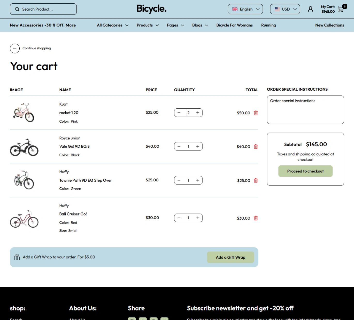 Bicycles Shopify Theme - WorkDo