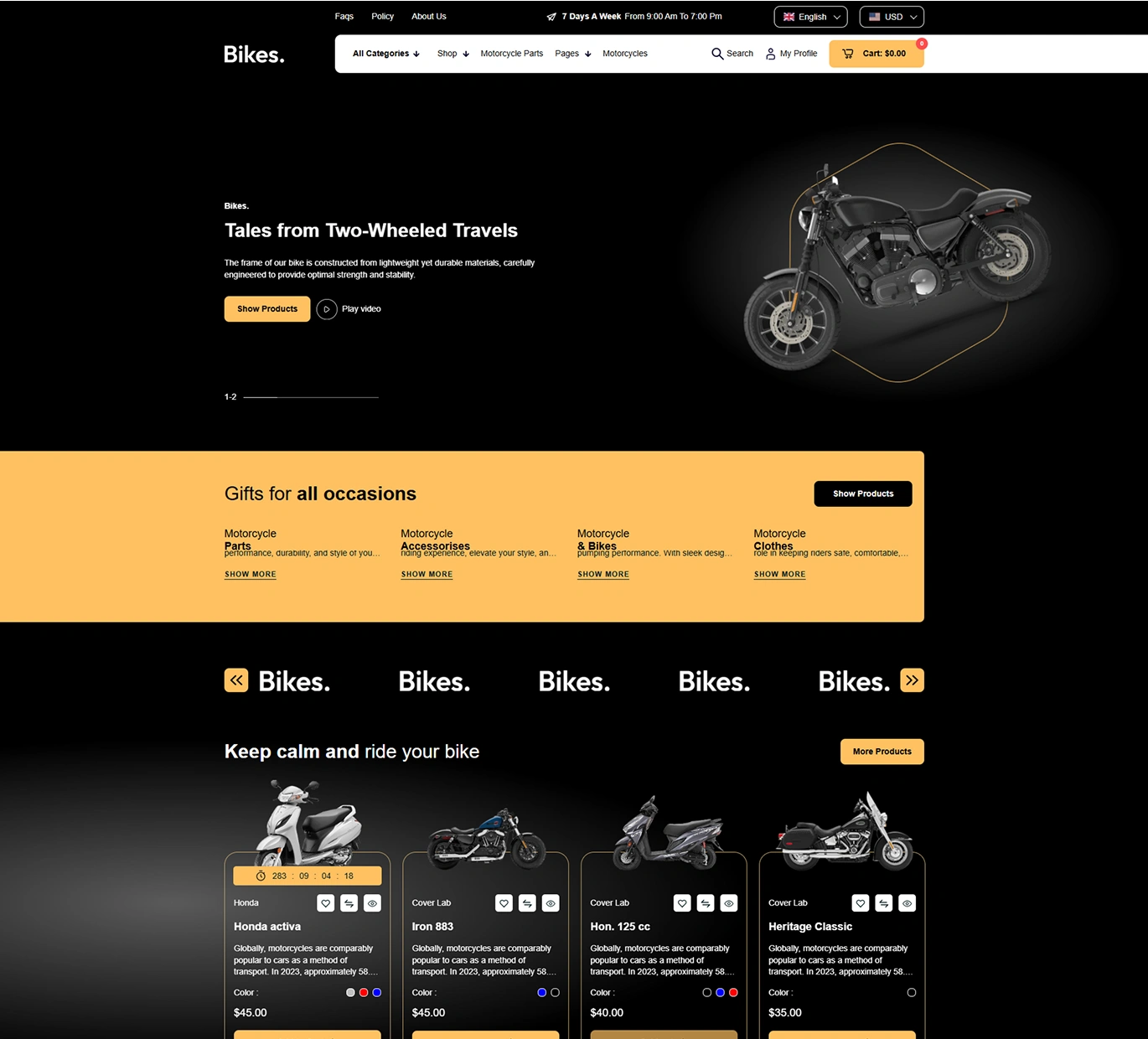 Bikes Shopify Theme - WorkDo