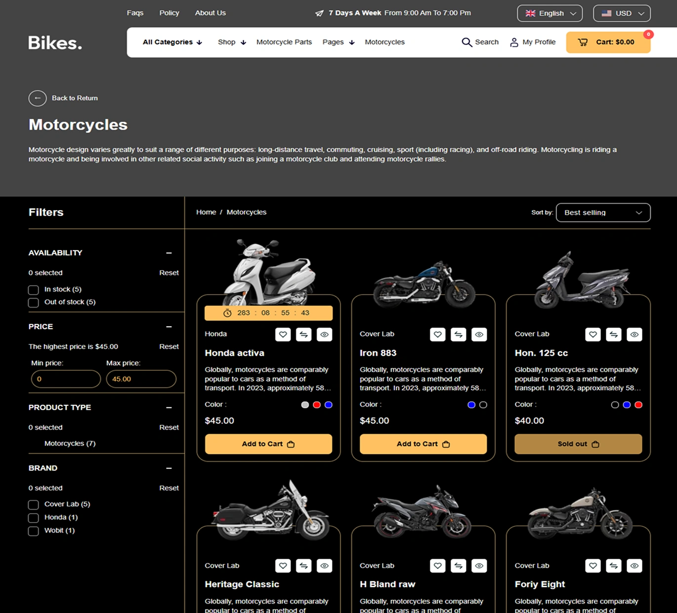 Bikes Shopify Theme - WorkDo