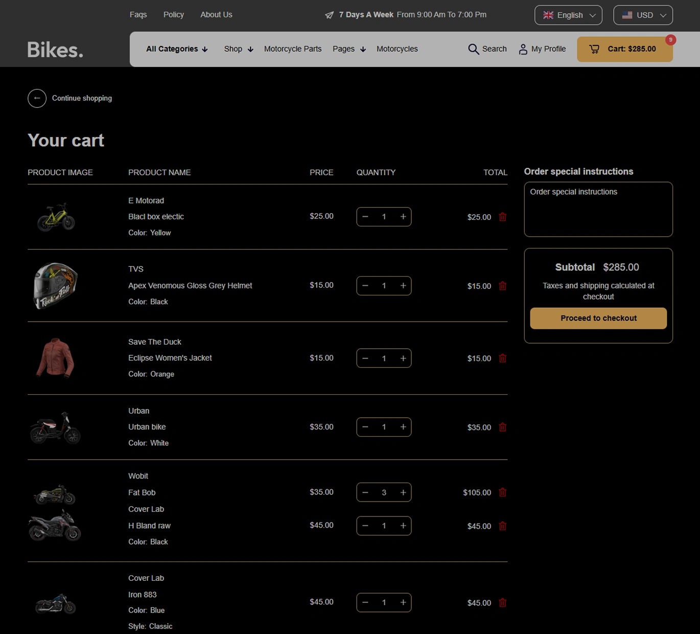 Bikes Shopify Theme - WorkDo