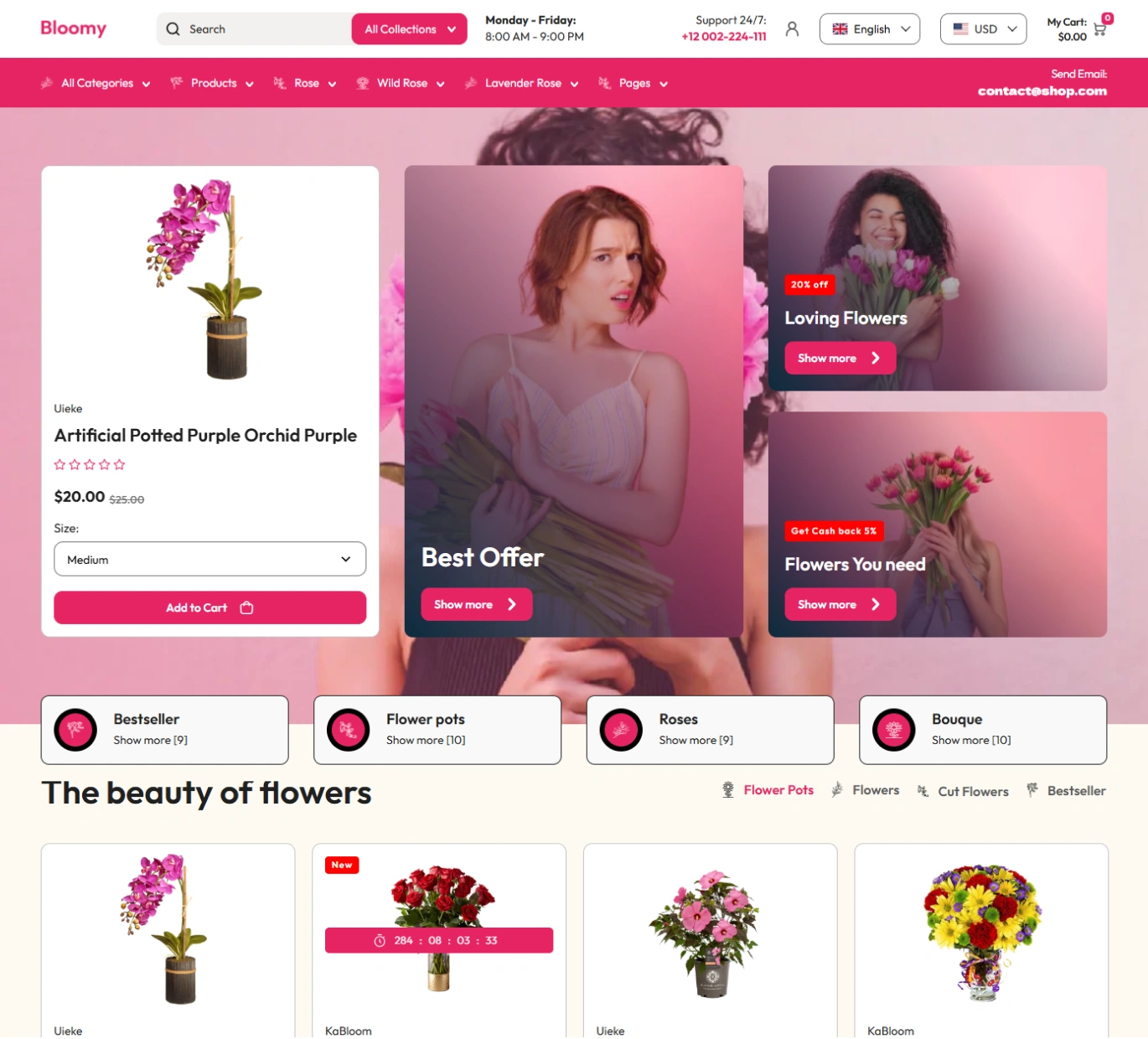 Bloomy Shopify Theme - WorkDo