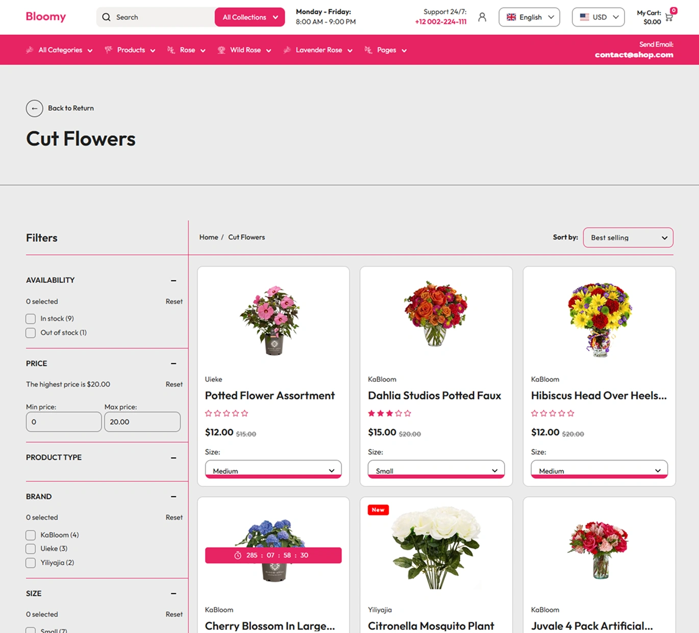 Bloomy Shopify Theme - WorkDo