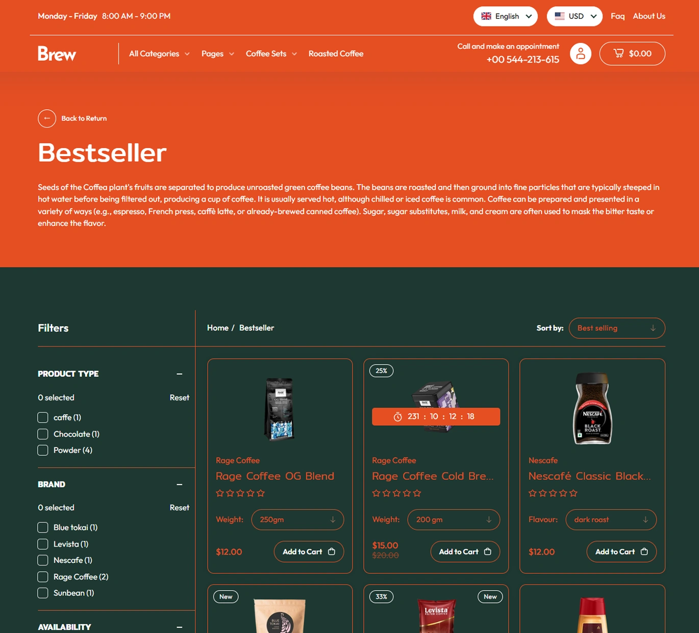 Brew Shopify Theme - WorkDo