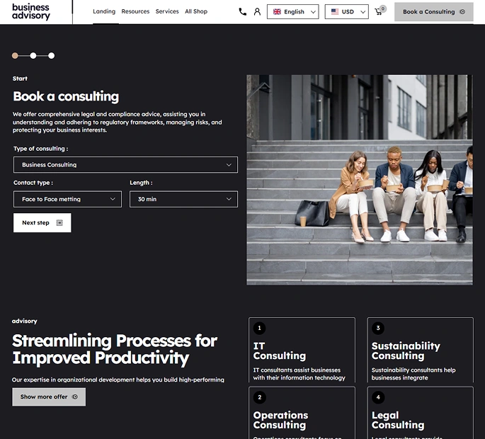 Business Advisory Shopify Theme - WorkDo