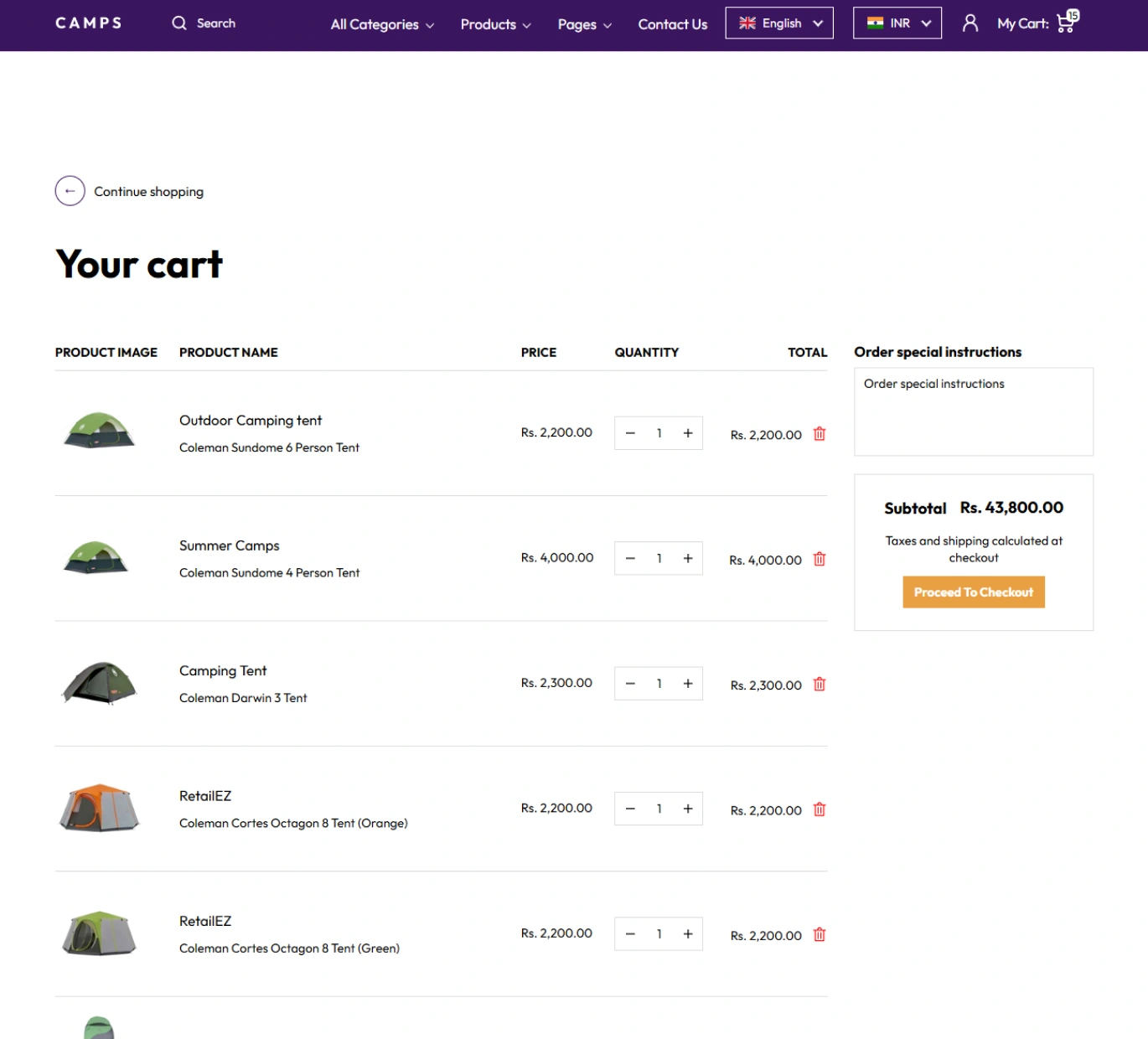 Camps Shopify Theme - WorkDo