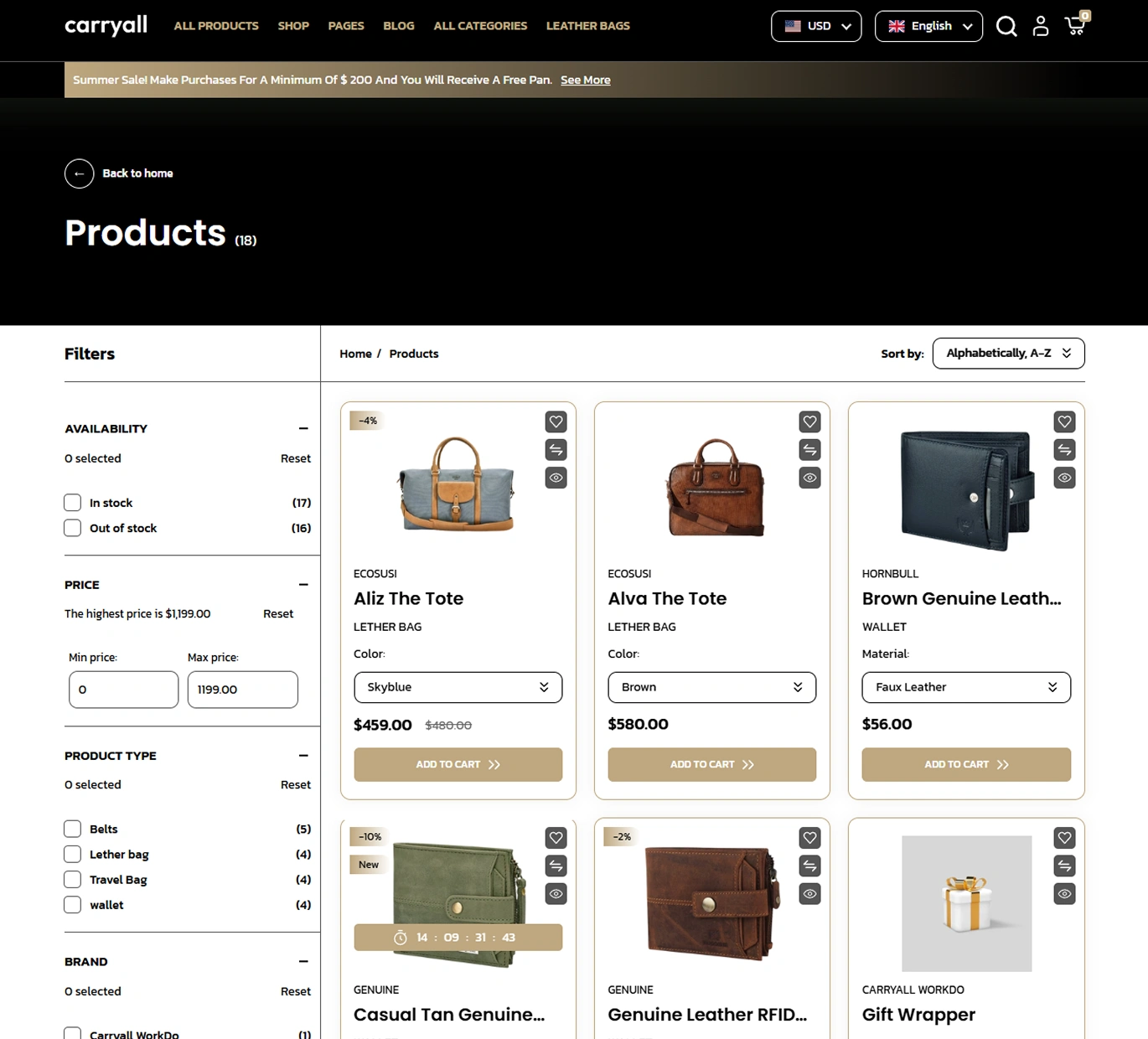 Carry All Shopify Theme - WorkDo