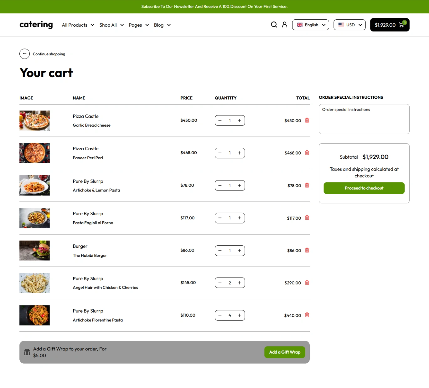 Catering Shopify Theme - WorkDo