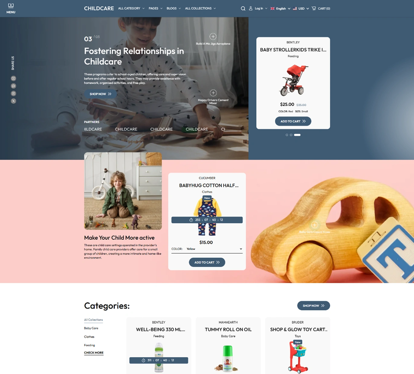 Childcare Shopify Theme - WorkDo