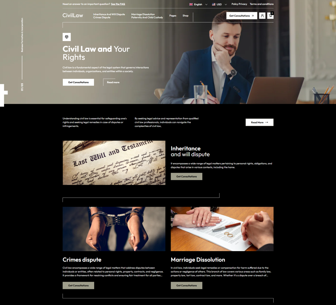 Civil Law Shopify Theme - WorkDo