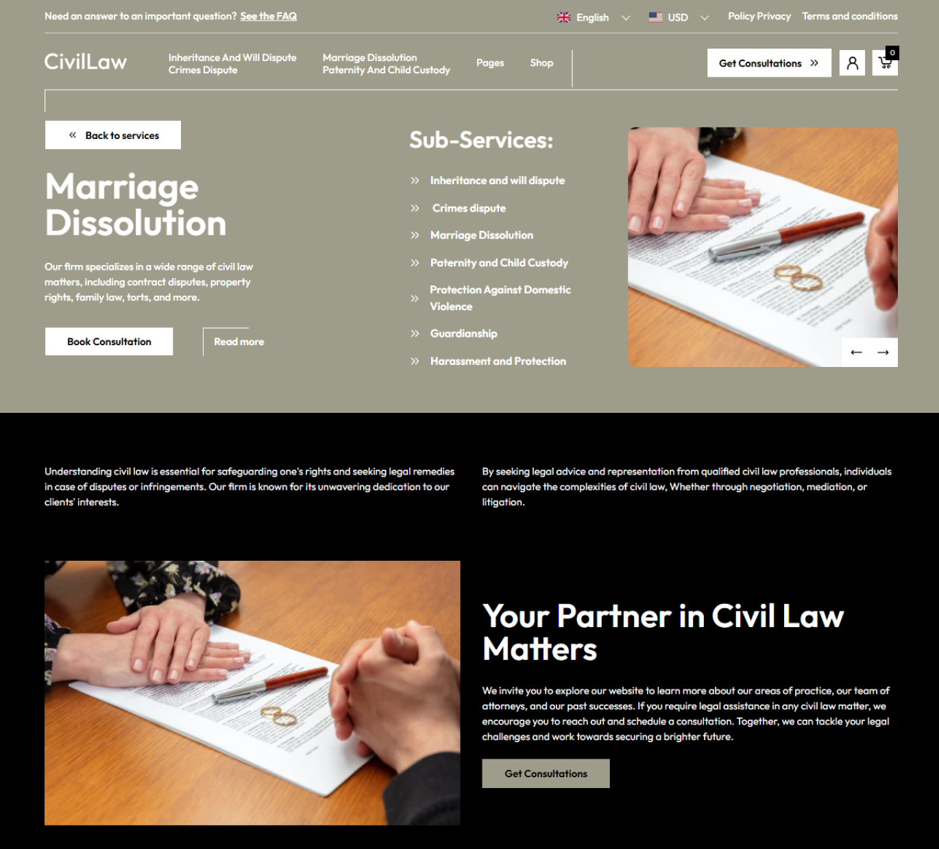 Civil Law Shopify Theme - WorkDo