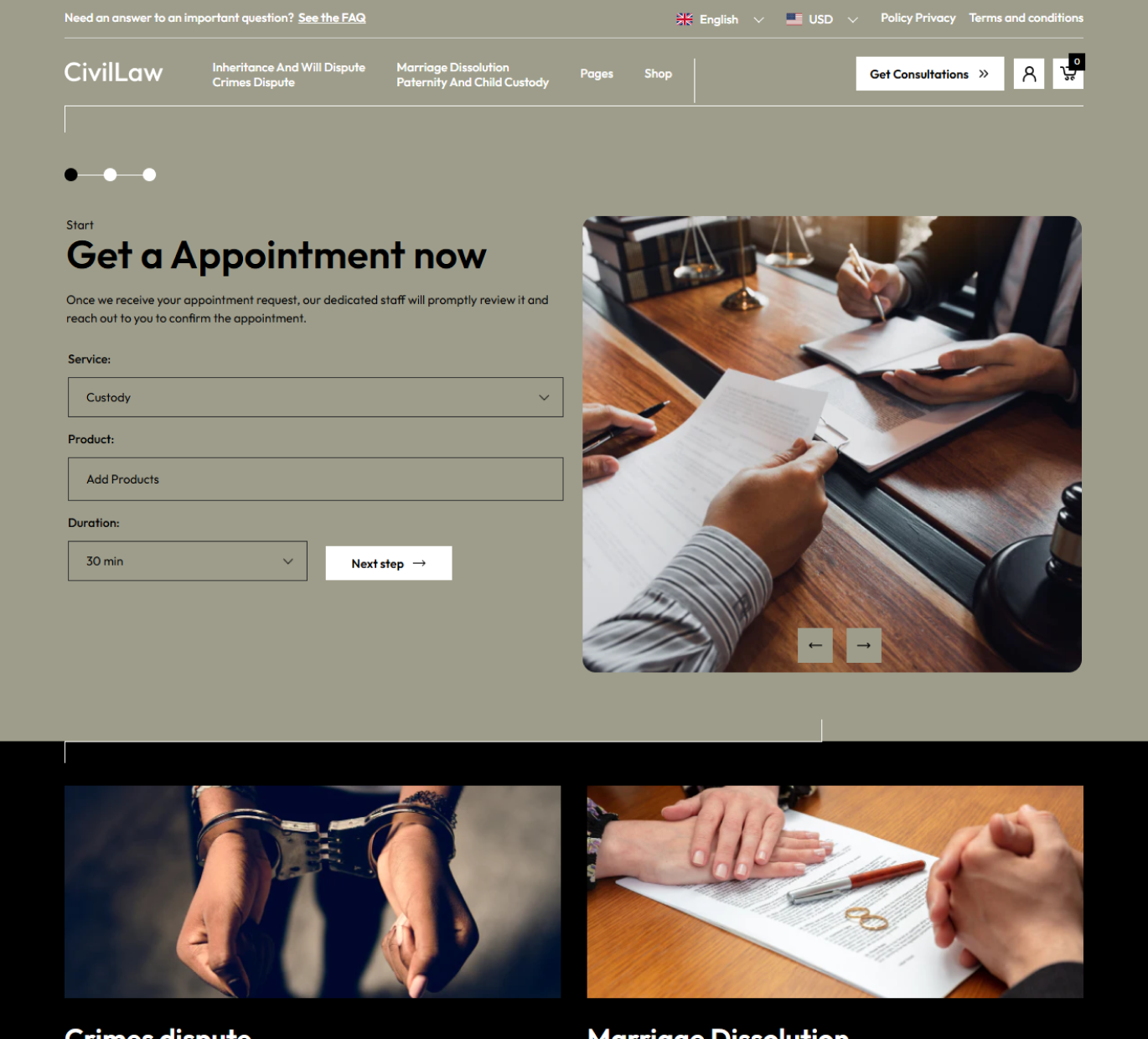 Civil Law Shopify Theme - WorkDo