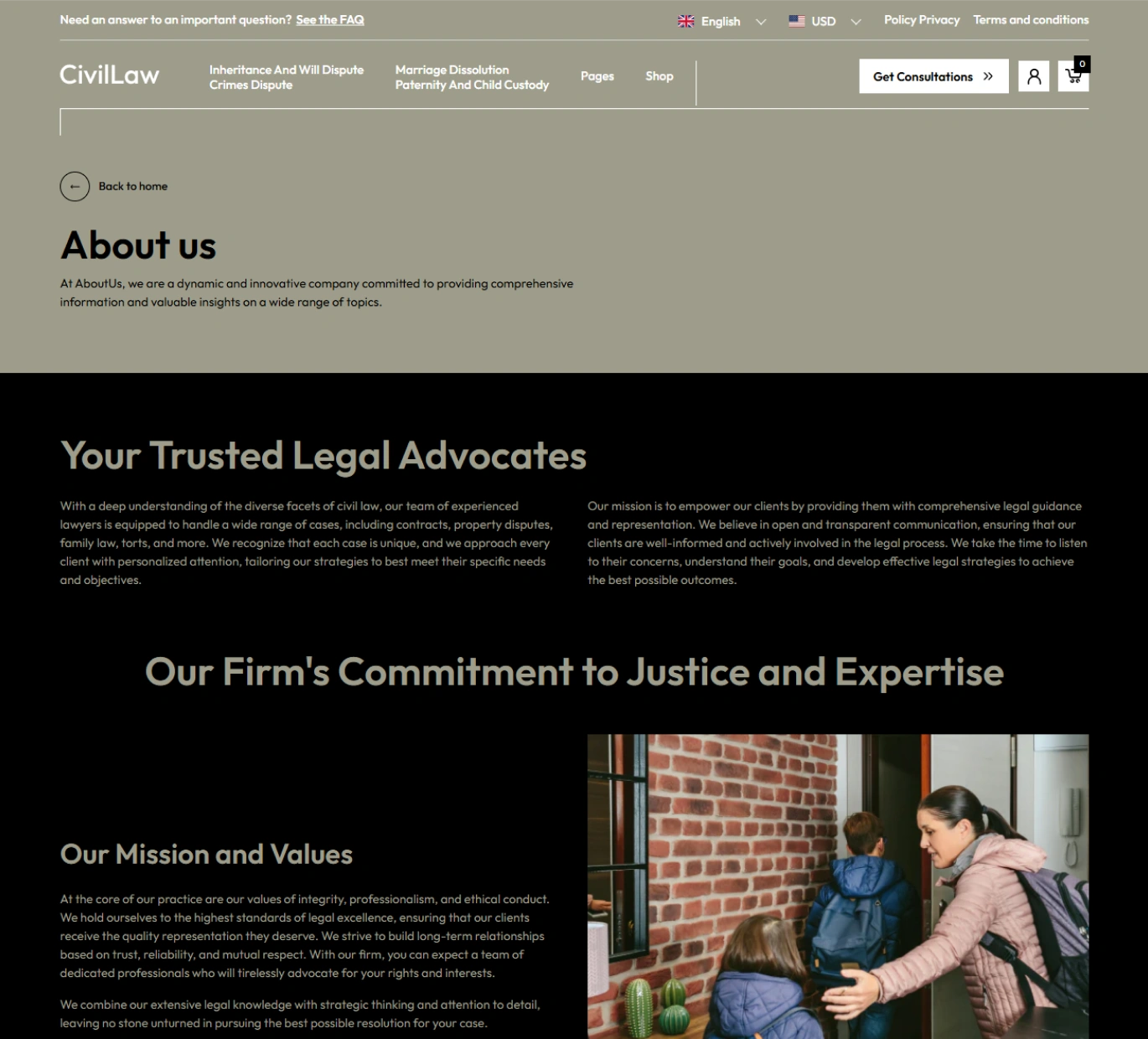 Civil Law Shopify Theme - WorkDo