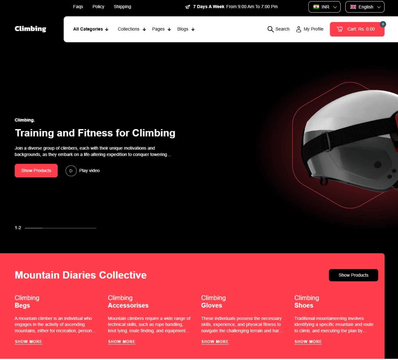 Climbing Shopify Theme - WorkDo
