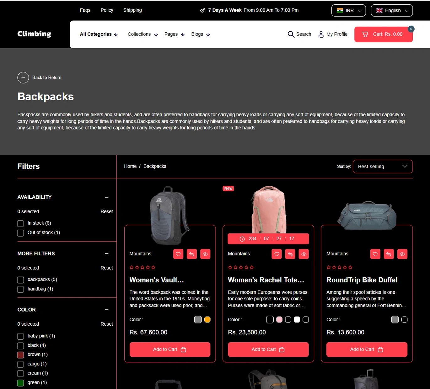 Climbing Shopify Theme - WorkDo