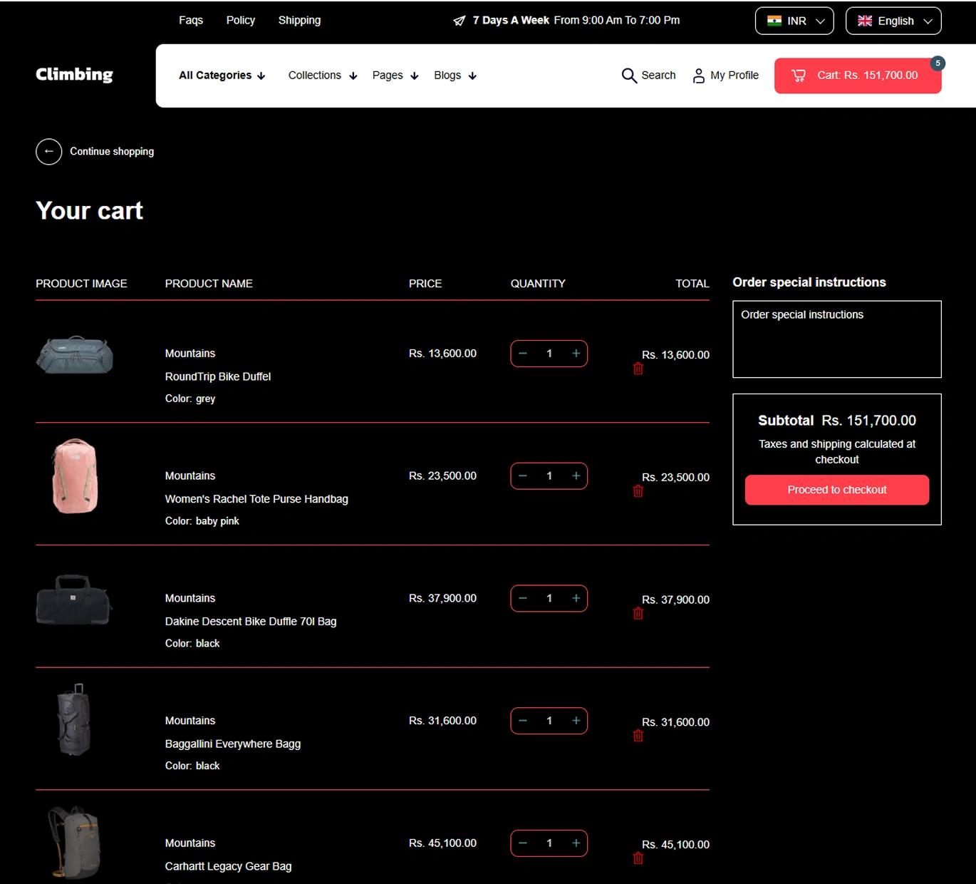 Climbing Shopify Theme - WorkDo
