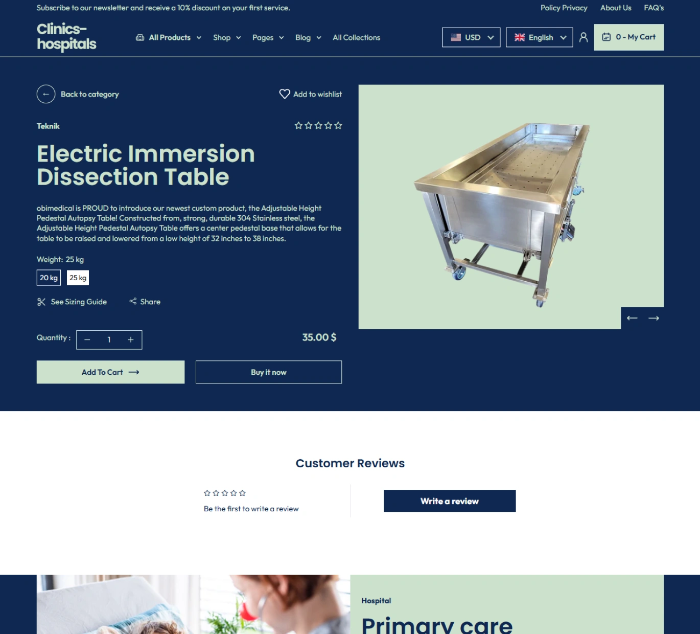 Clinics Hospitals Shopify Theme - WorkDo