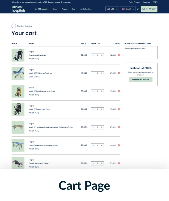 Clinics Hospitals Shopify Theme