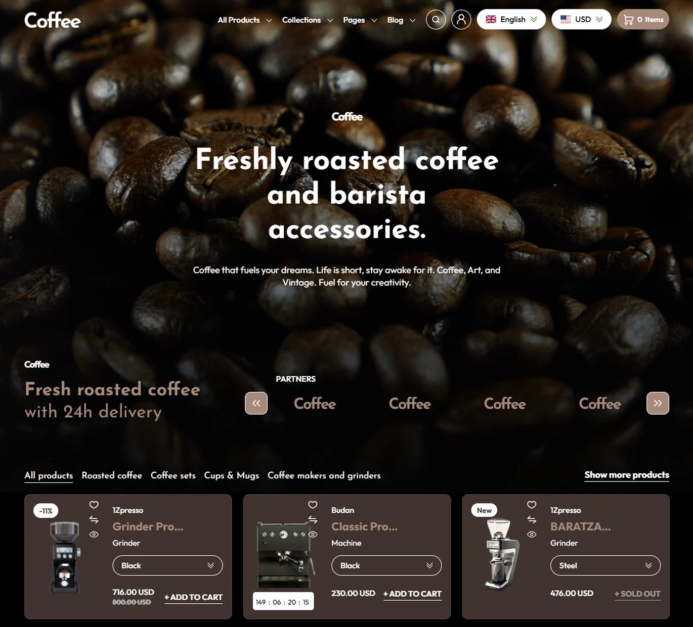 Coffee Shopify Theme - WorkDo