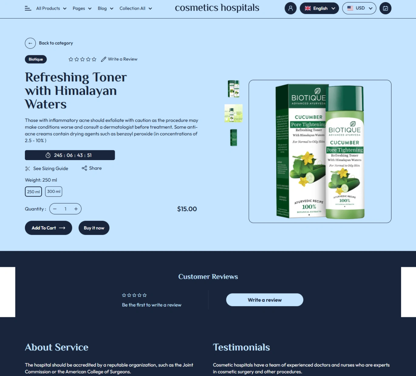Cosmetics Hospitals Shopify Theme - WorkDo