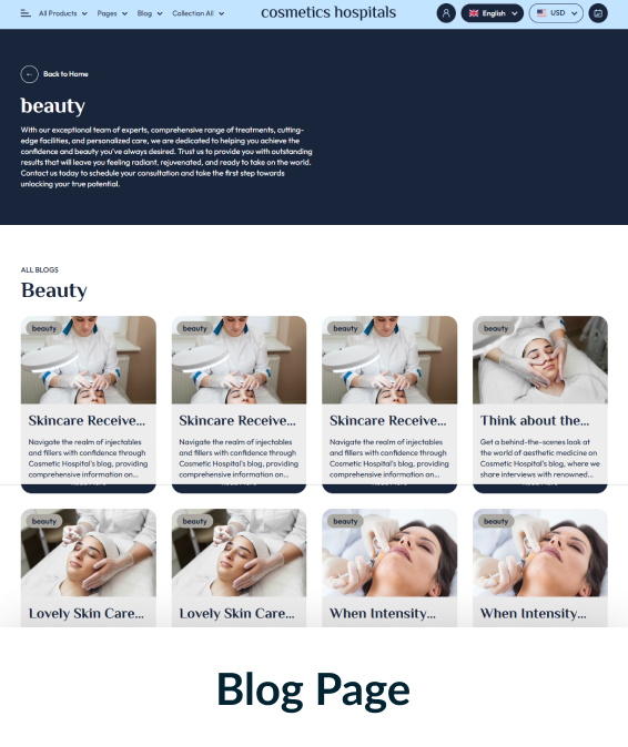Cosmetics Hospitals Shopify Theme